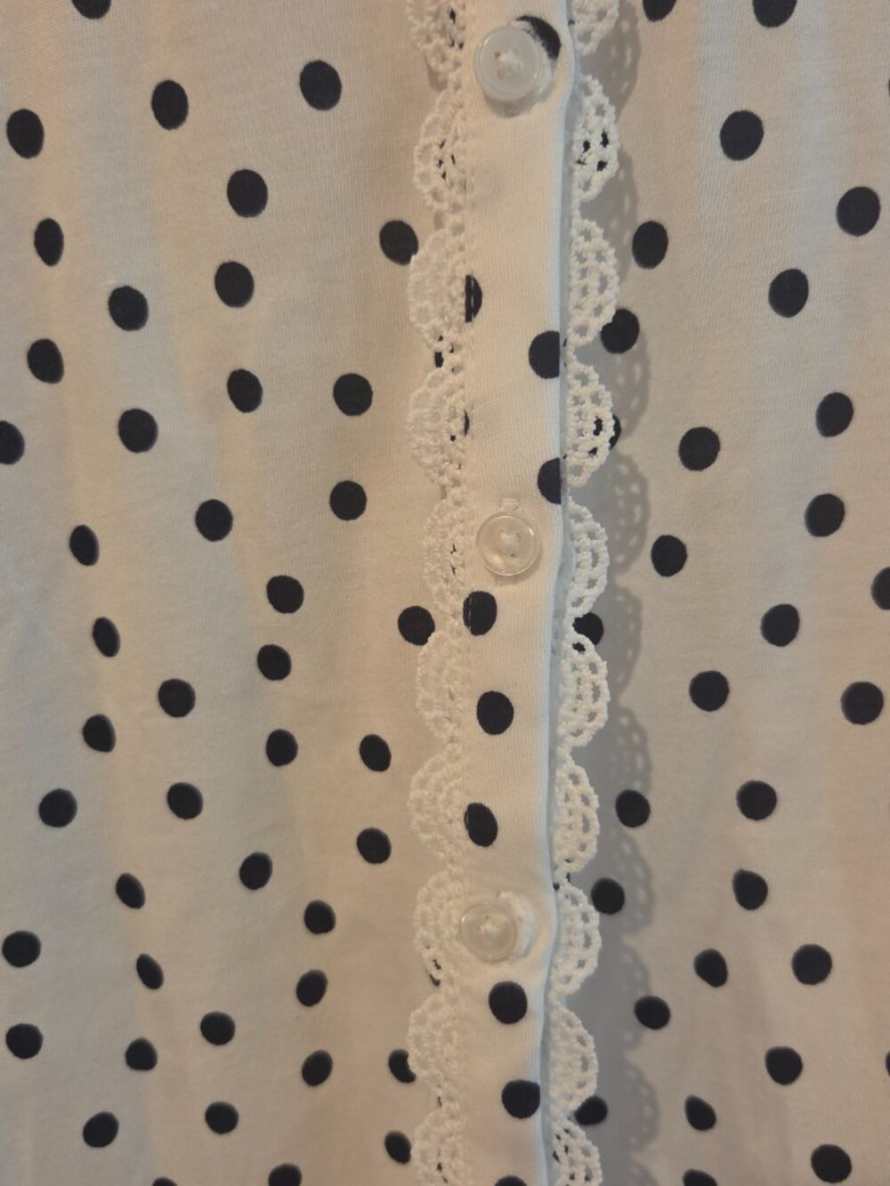 Lace Collar Blouse - Ivory, Painted Dot - Picture 3 of 7